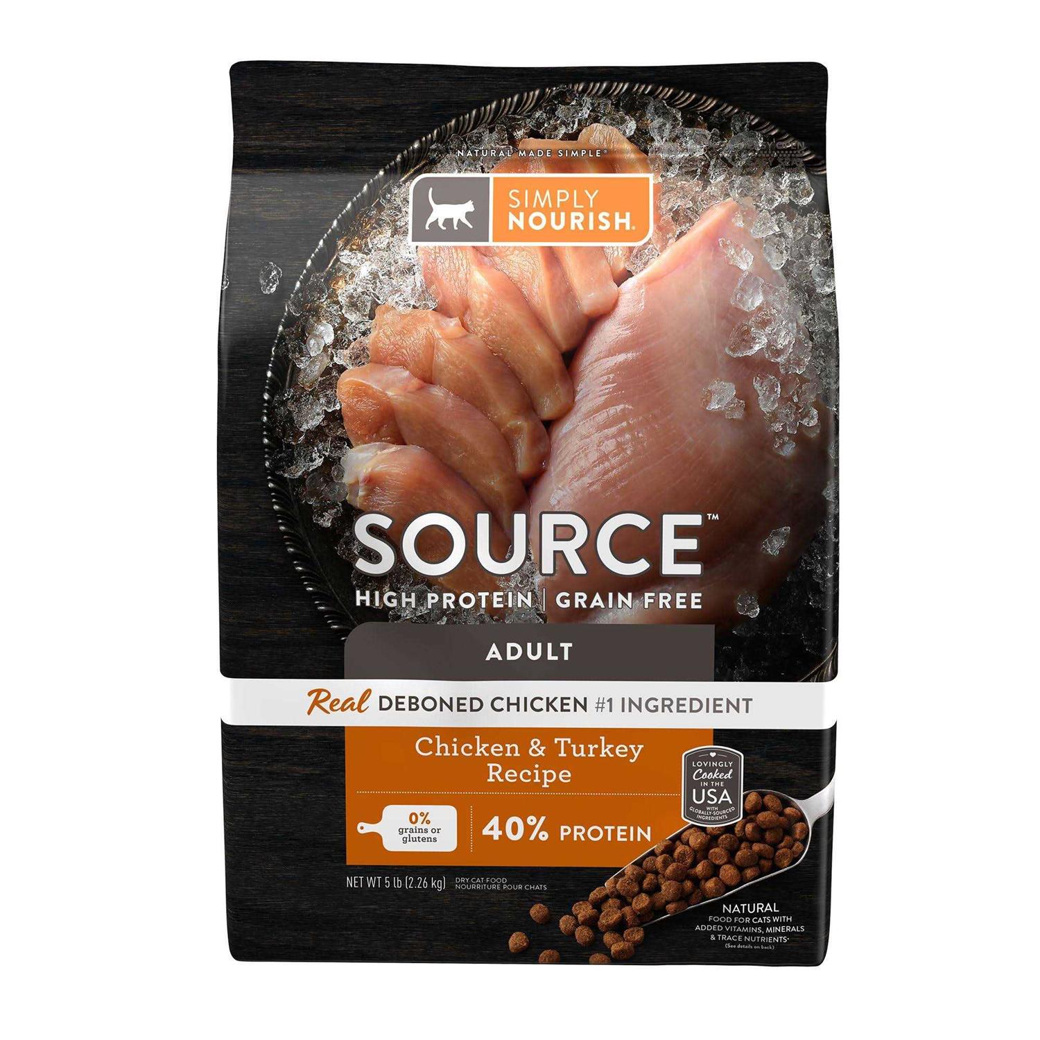 Simply Nourish Source Cat Dry Food Chicken and Turkey - Healthber