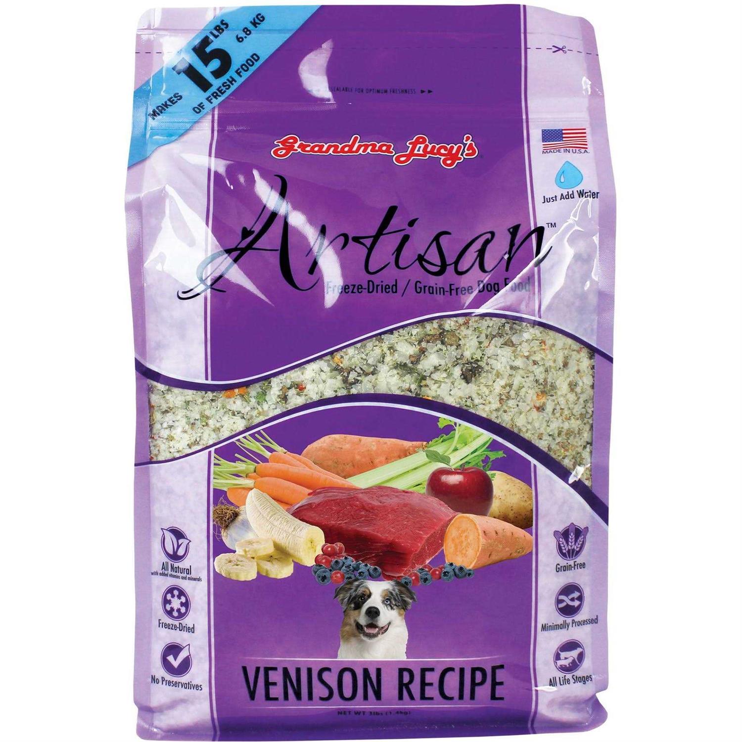 Grandma Lucy&s Grain Free Artisan Venison Freeze Dried Dog Food - Healthber