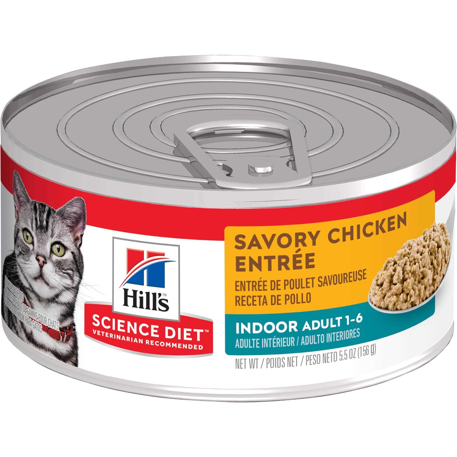 Hill’s Science Diet Indoor Chicken Canned Cat Food, 5.5-oz, 24 ct - Healthber