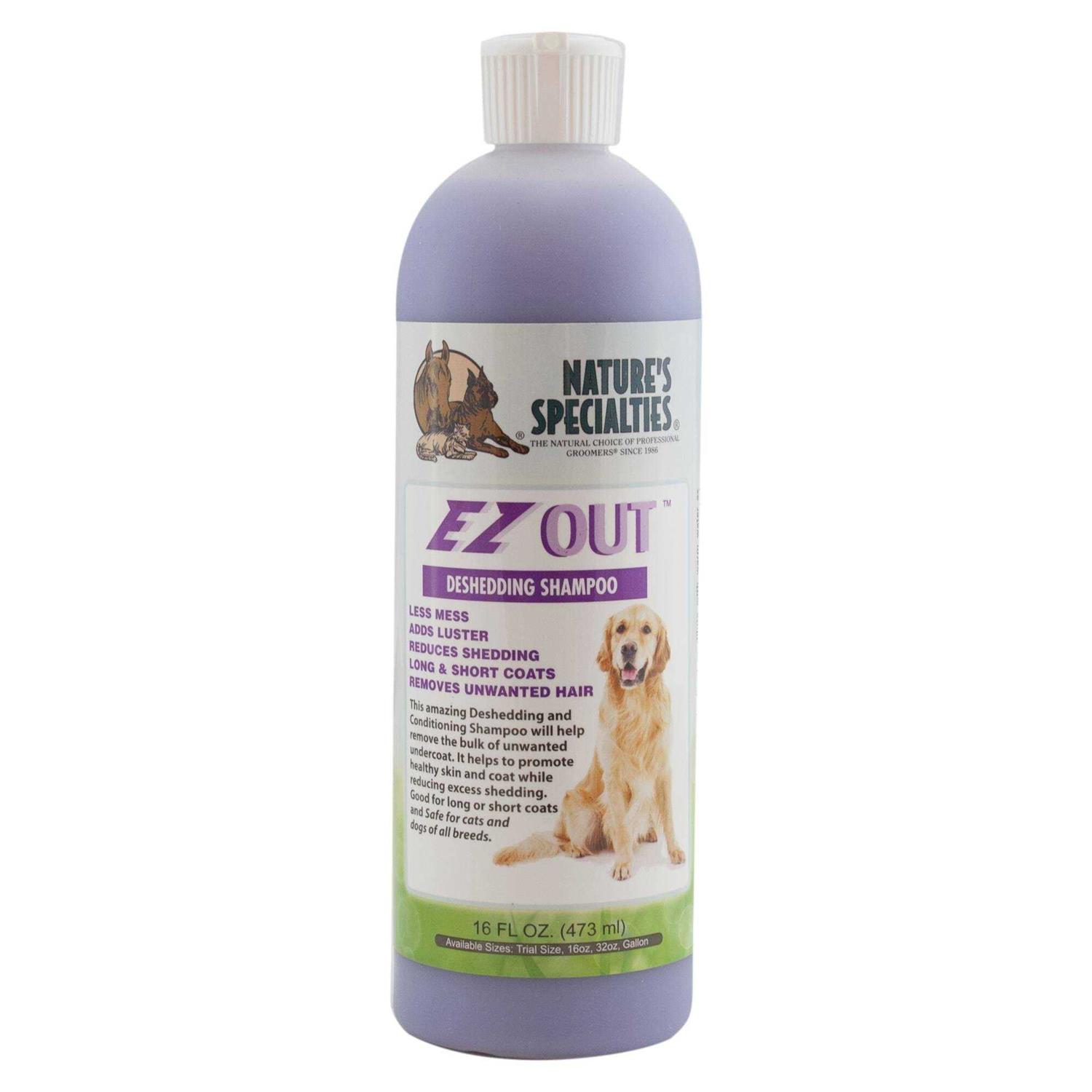 Nature’s Specialties EZ Out Deshedding Shampoo for Dogs Cats - Healthber