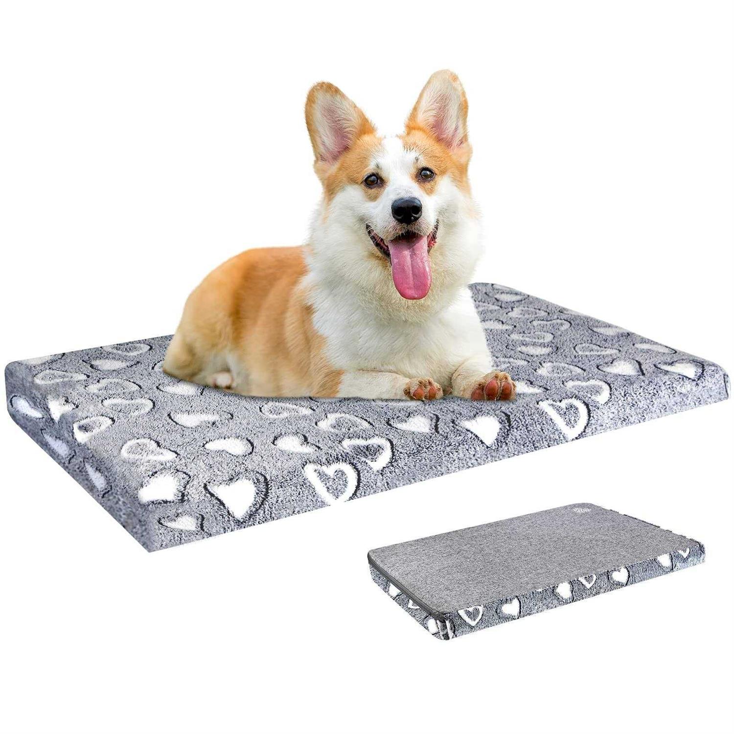 VANKEAN Dog Crate Mat Reversible Cool and Warm, Stylish Dog Bed for Crate with Waterproof Inner Linings and Removable Machine Washable Cover - Healthber