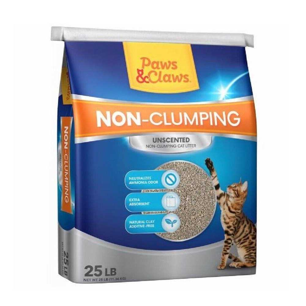 Paws & Claws Non-Clumping Unscented Clay Cat Litter - Healthber