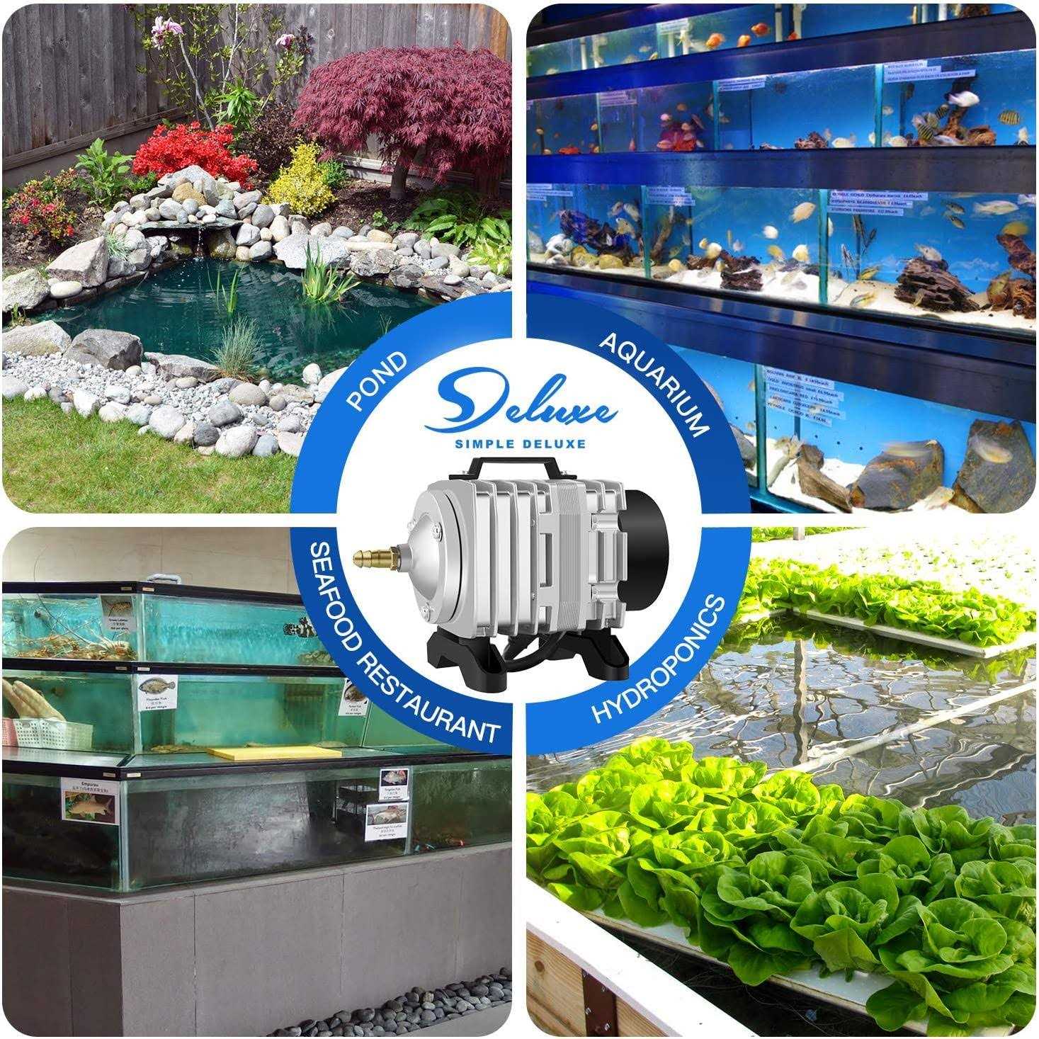 Simple Deluxe Commercial Air Pump for Aquarium and Hydroponic Systems - Healthber