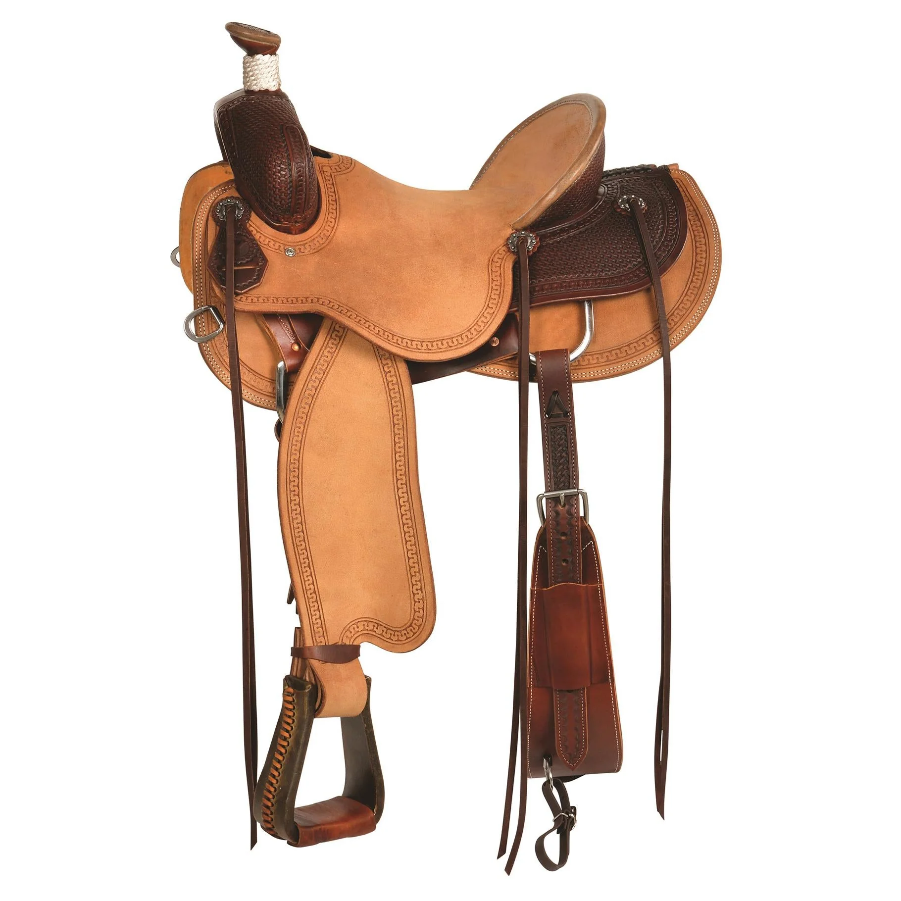 Circle Y Custom Barton Ranch Saddle, Wide, Heavy Oil - Healthber