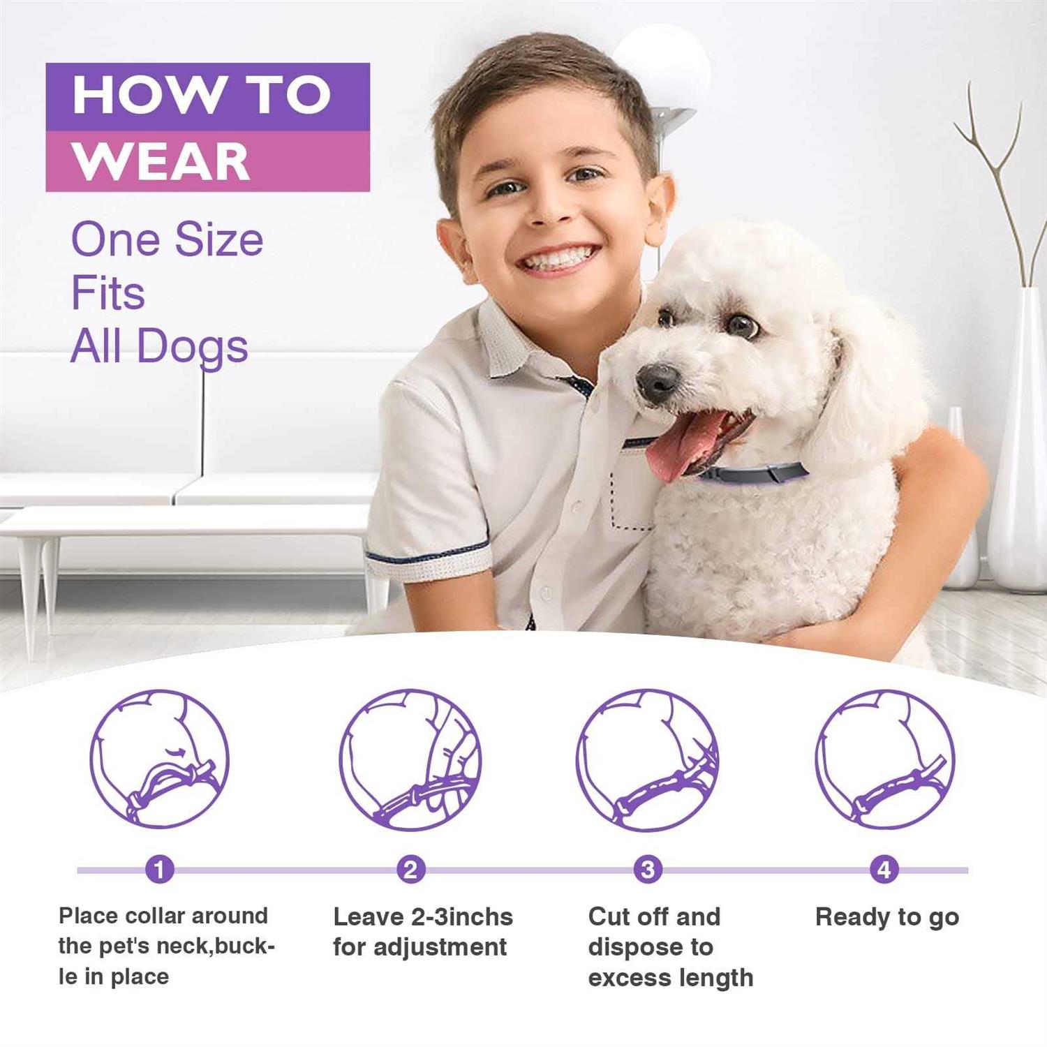 Dogs Calming Pheromones Collar 3 Packs Lasts 60 Days Relieve Reduce Anxiety or Stress 25 Inches Adjustable Relaxing Comfortable Collar Breakaway - Healthber