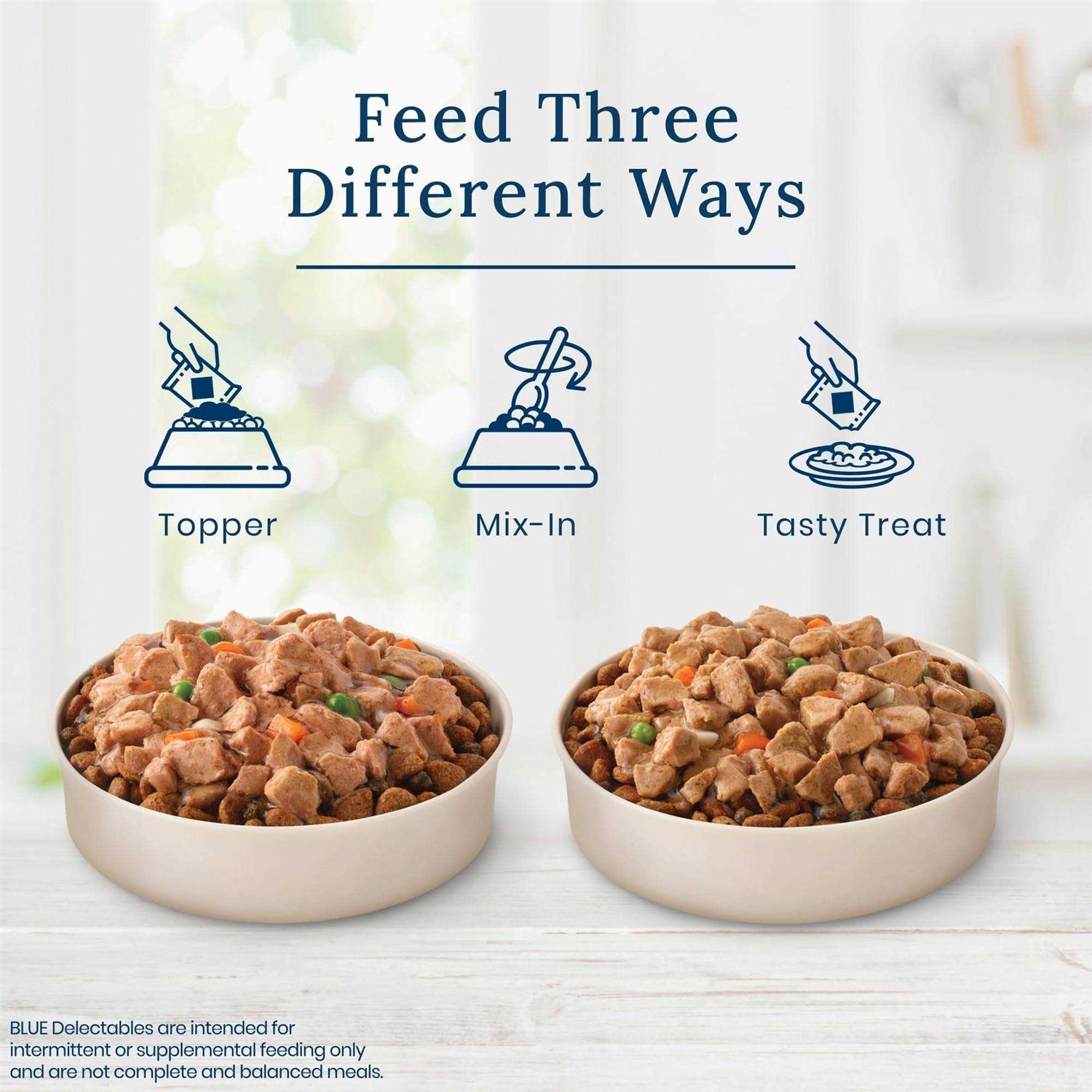 Blue Buffalo Delectables Natural Wet Dog Food Topper Variety Pack - Healthber