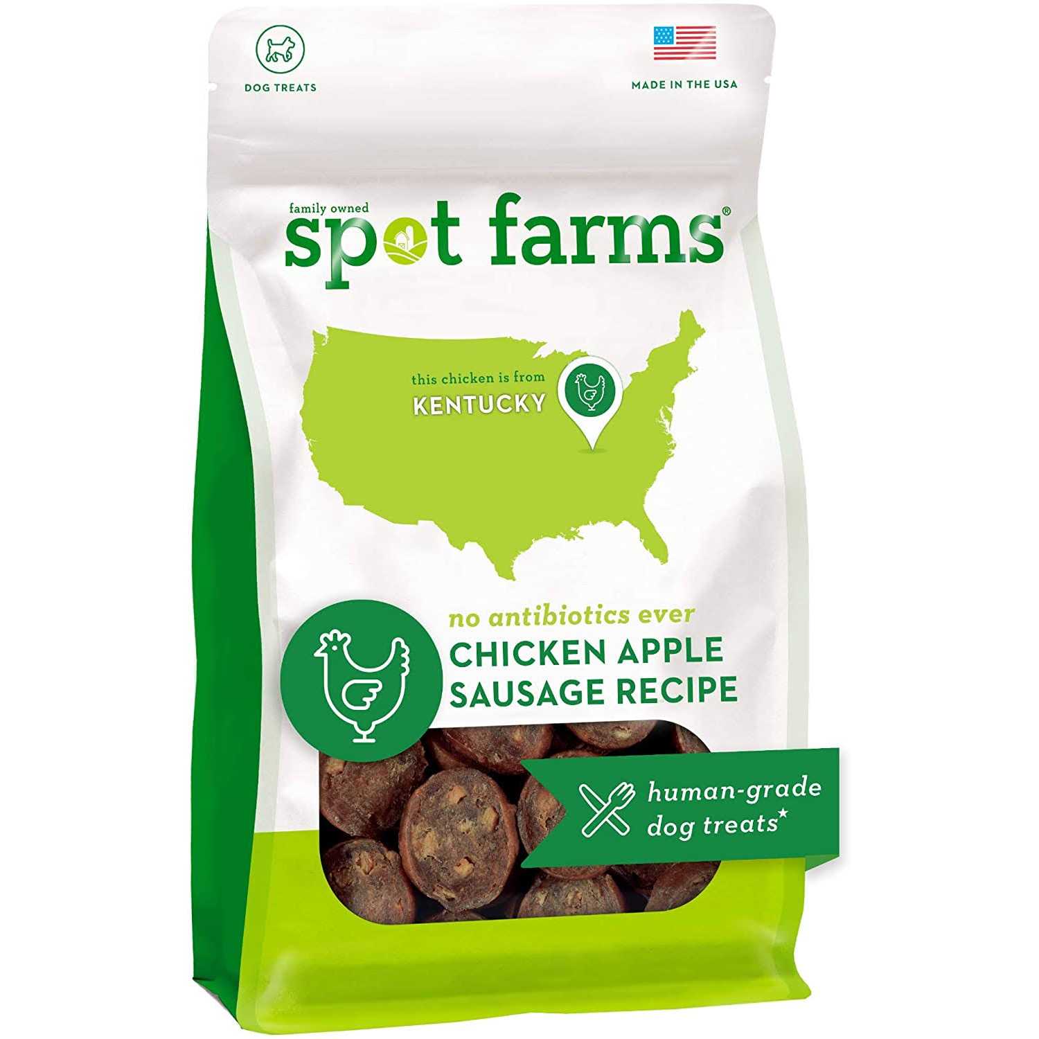Spot Farms Chicken Apple Sausage Dog Treats - Healthber
