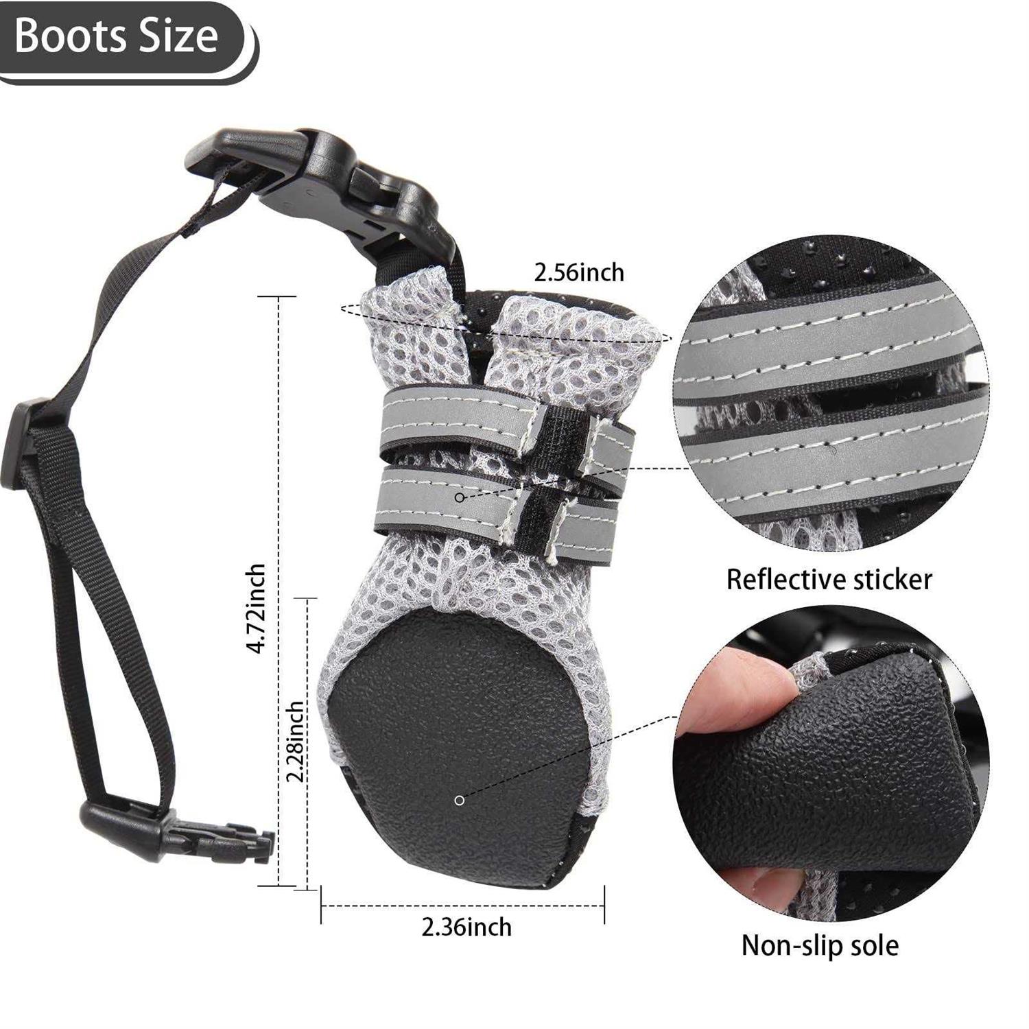 Sovipal Dog Boots with Anti-Lost Design, Buckle Straps, and Weatherproof. Dog Shoes for Small Dogs Ideal for Outdoor & Indoor Walks - Healthber