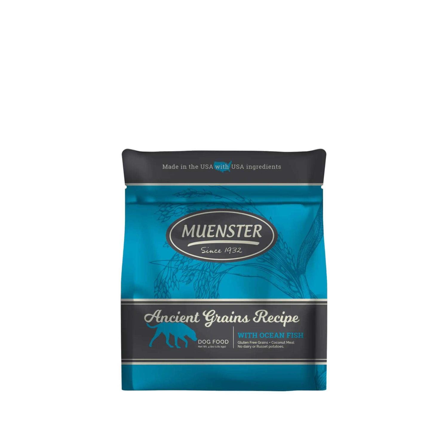 Muenster Ancient Grains with Ocean Fish Dog Food - Healthber