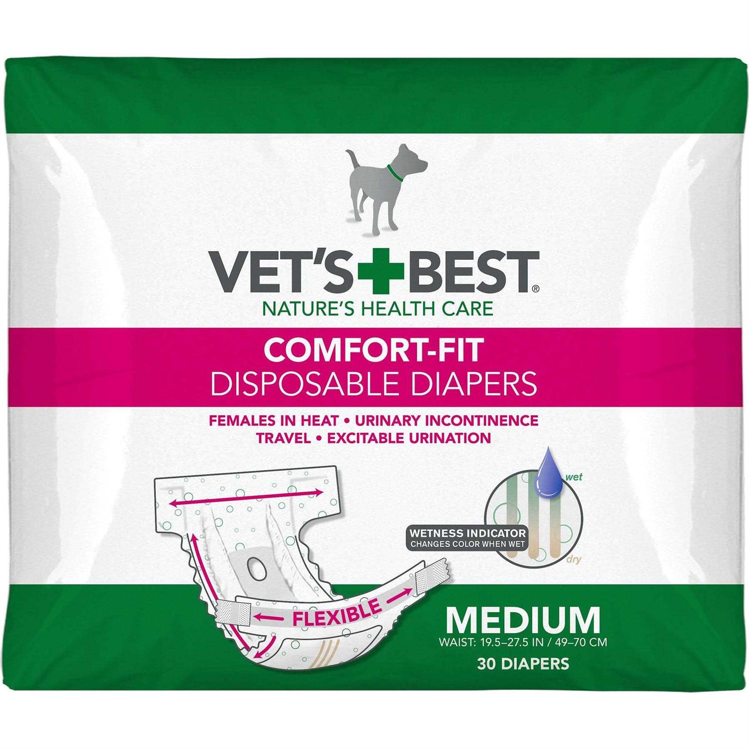 Vet’s Best Comfort Fit Disposable Female Dog Diapers - Healthber