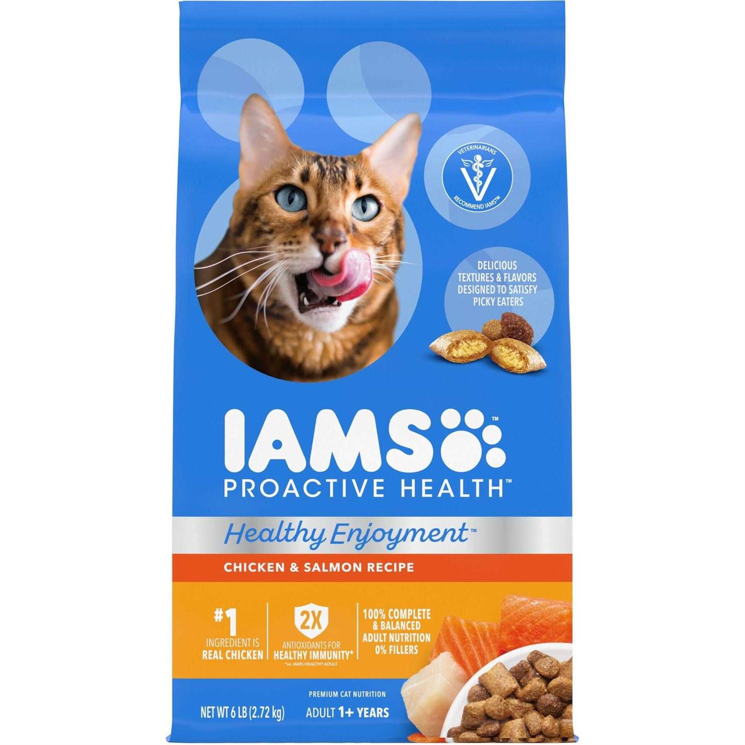 Iams Healthy Enjoyment Chicken & Salmon Dry Cat Food - Healthber