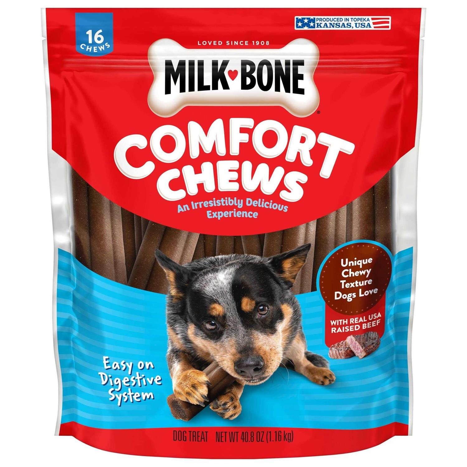 Milk-Bone Comfort Chews Beef Dog Treat - Healthber