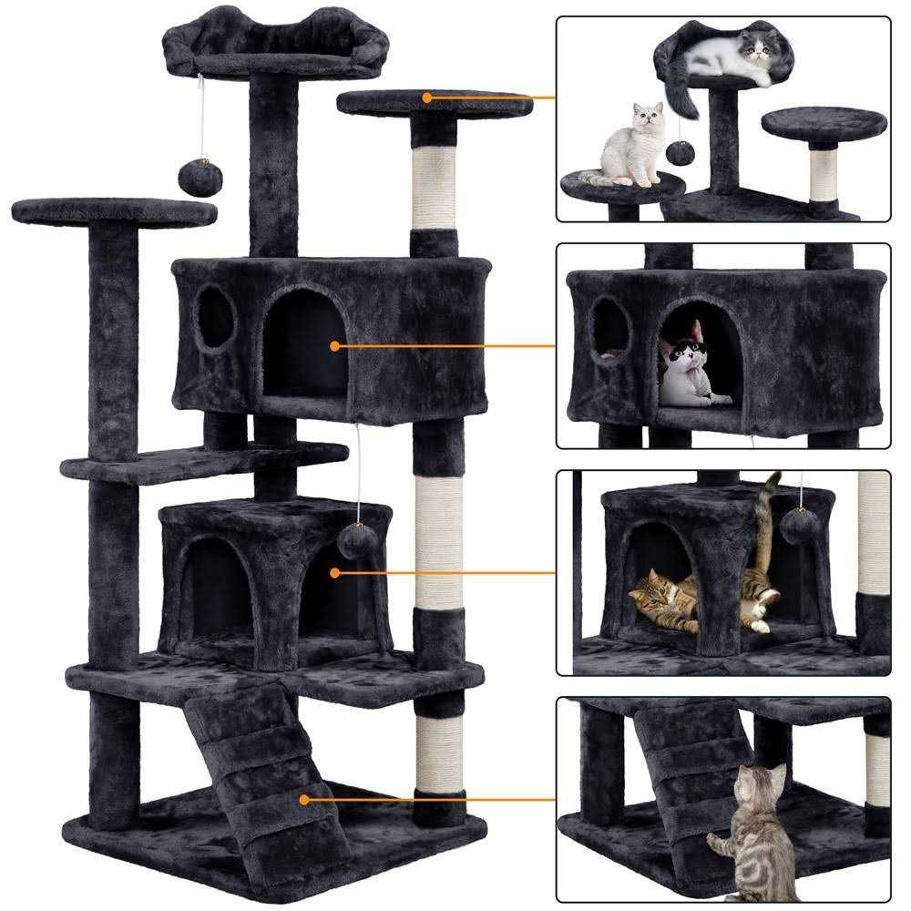 Yaheetech 54H Cat Tree with 2 Condos for Kittens Small Cats - Healthber