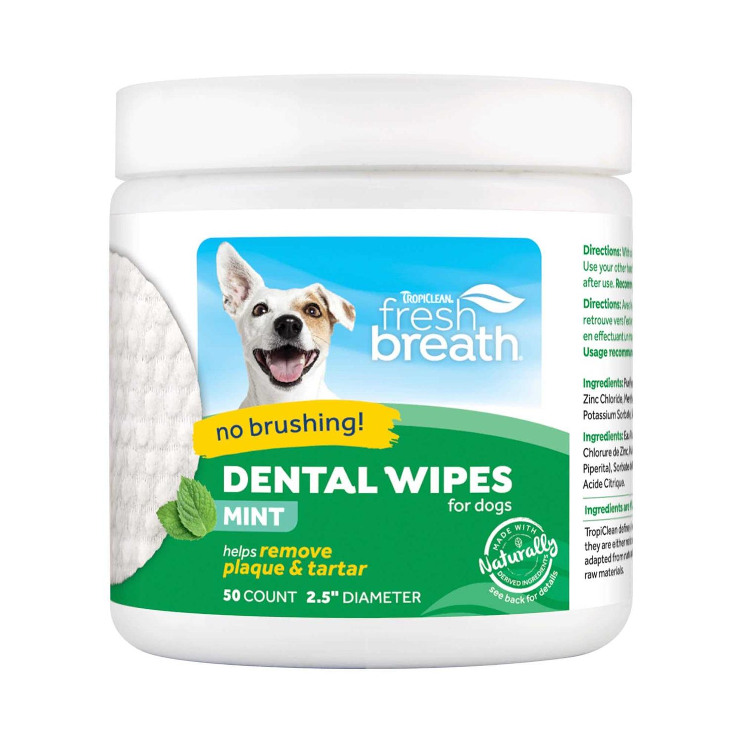 Tropiclean Fresh Breath Dental Wipes for Dogs - Healthber