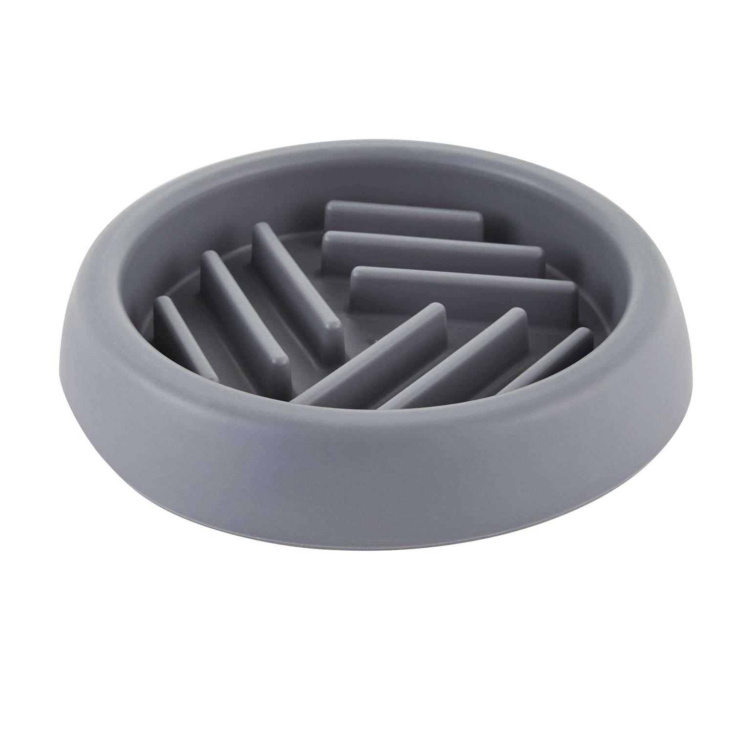 Top Paw Grey Puzzle Slow-Feeder Dog Bowl - Healthber