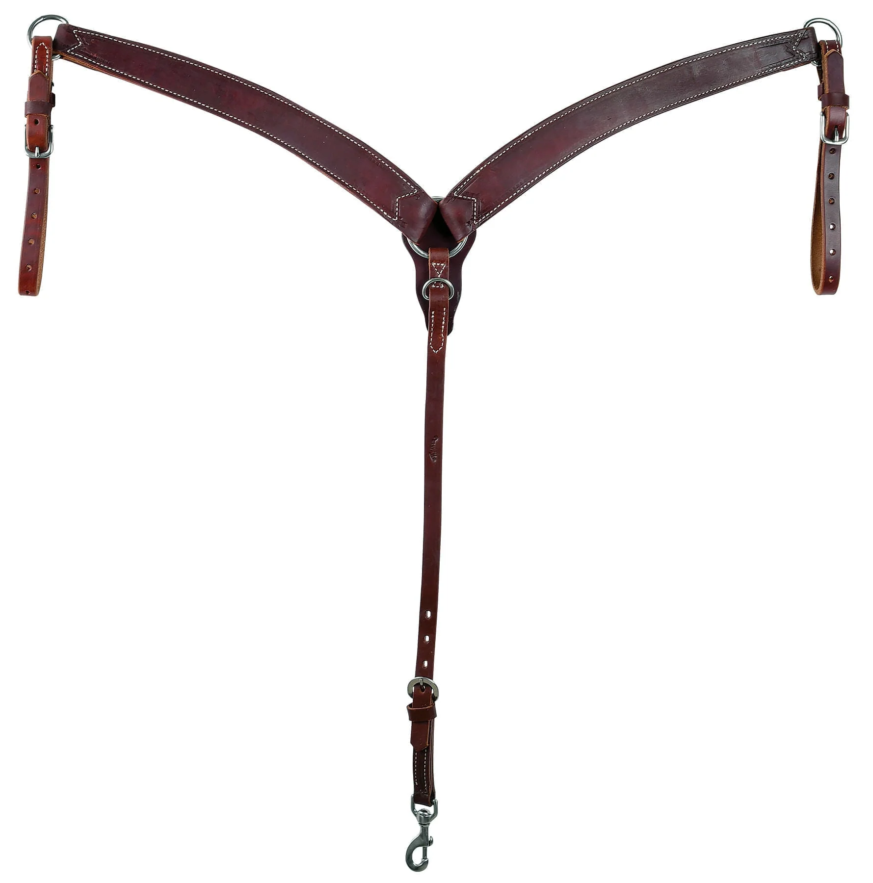 Weaver Working Cowboy Harness Leather Contoured Breast Collar w/ Stainless Steel Hardware - Healthber