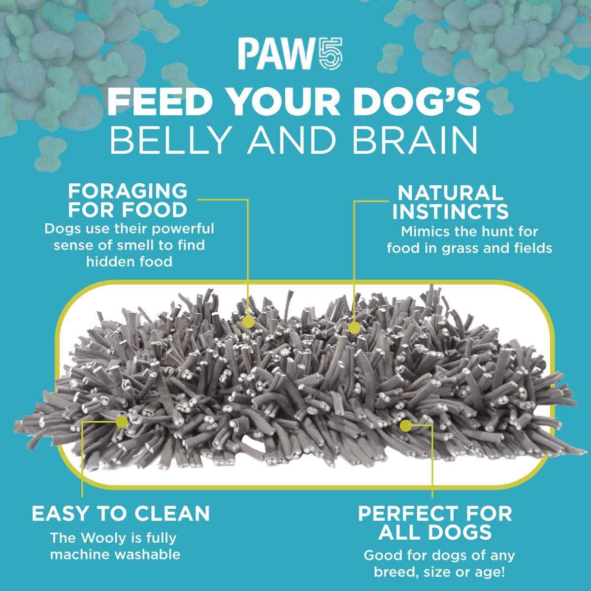 PAW5 Wooly Snuffle Mat Feeding Mat for Dogs - Healthber