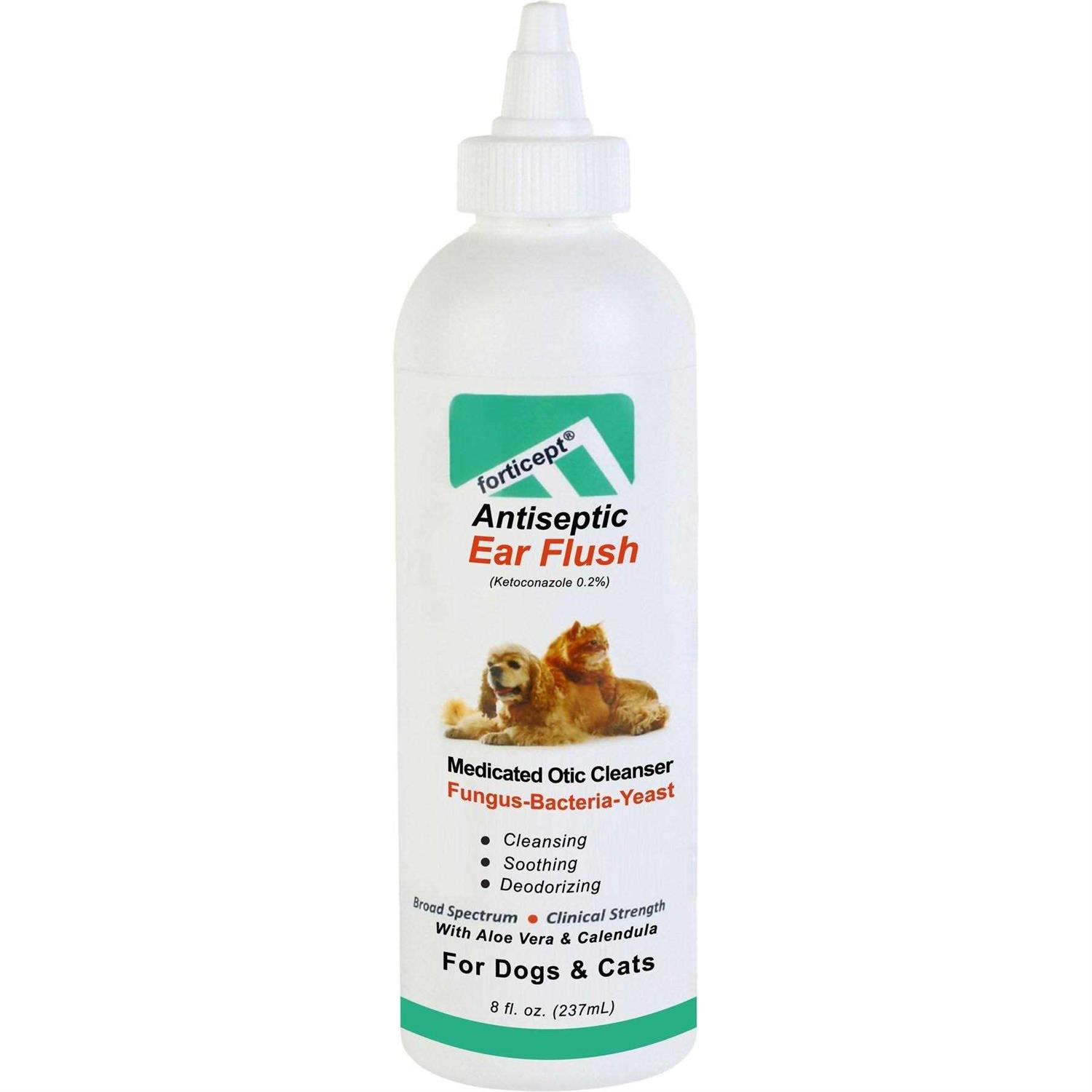 Forticept Yeast Ear Infection & Itch Relief Cat & Dog Ear Wash Cleaner - Healthber