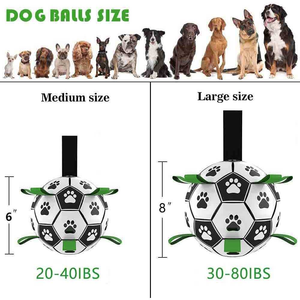 Canmilar Dog Toys Soccer Ball with Straps Interactive Dog Toys for Tug of War - Healthber
