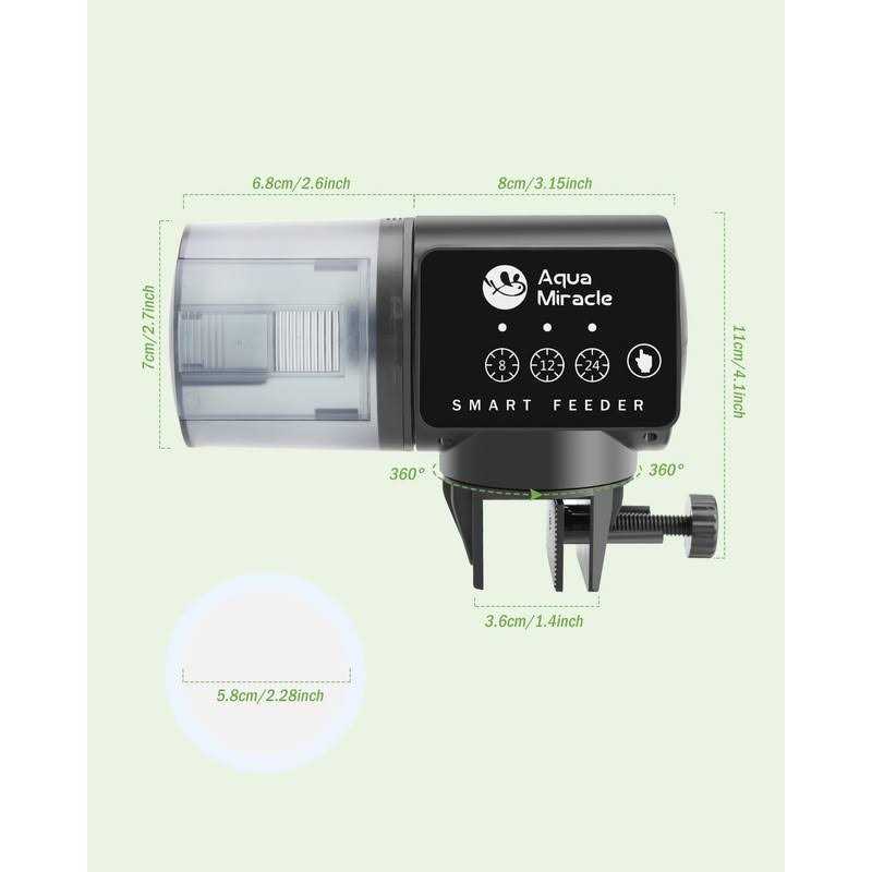 AquaMiracle Automatic Fish Feeder for Aquarium Fish Feeder Automatic Dispenser with Timer Fish Food Timer Fish Food Vacation - Healthber