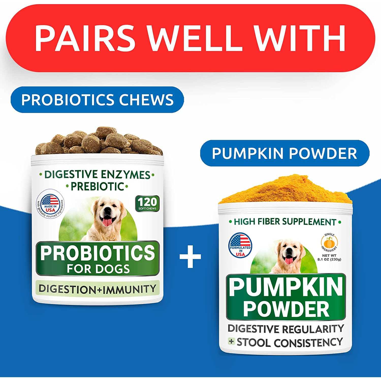Bark&Spark Pumpkin for Dogs 8.1oz Powdered Fiber Supplement and Stool Softener - Healthber