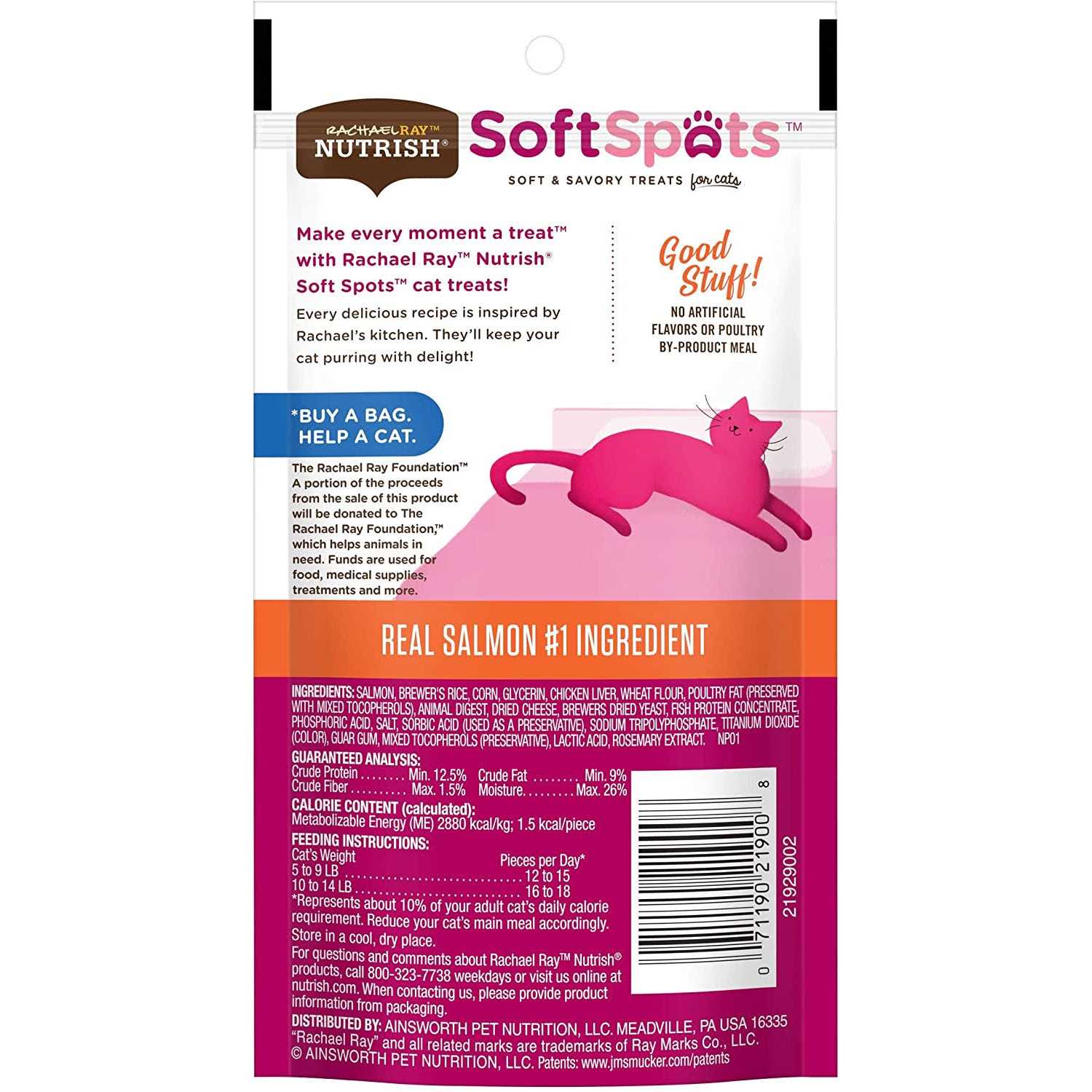 Rachael Ray Nutrish Salmon Soft Spots Cat Treats - Healthber