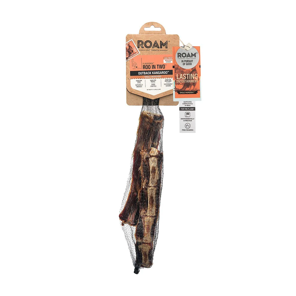Roam Dog Treats Roo in Two Kangaroo Tail Split - Healthber