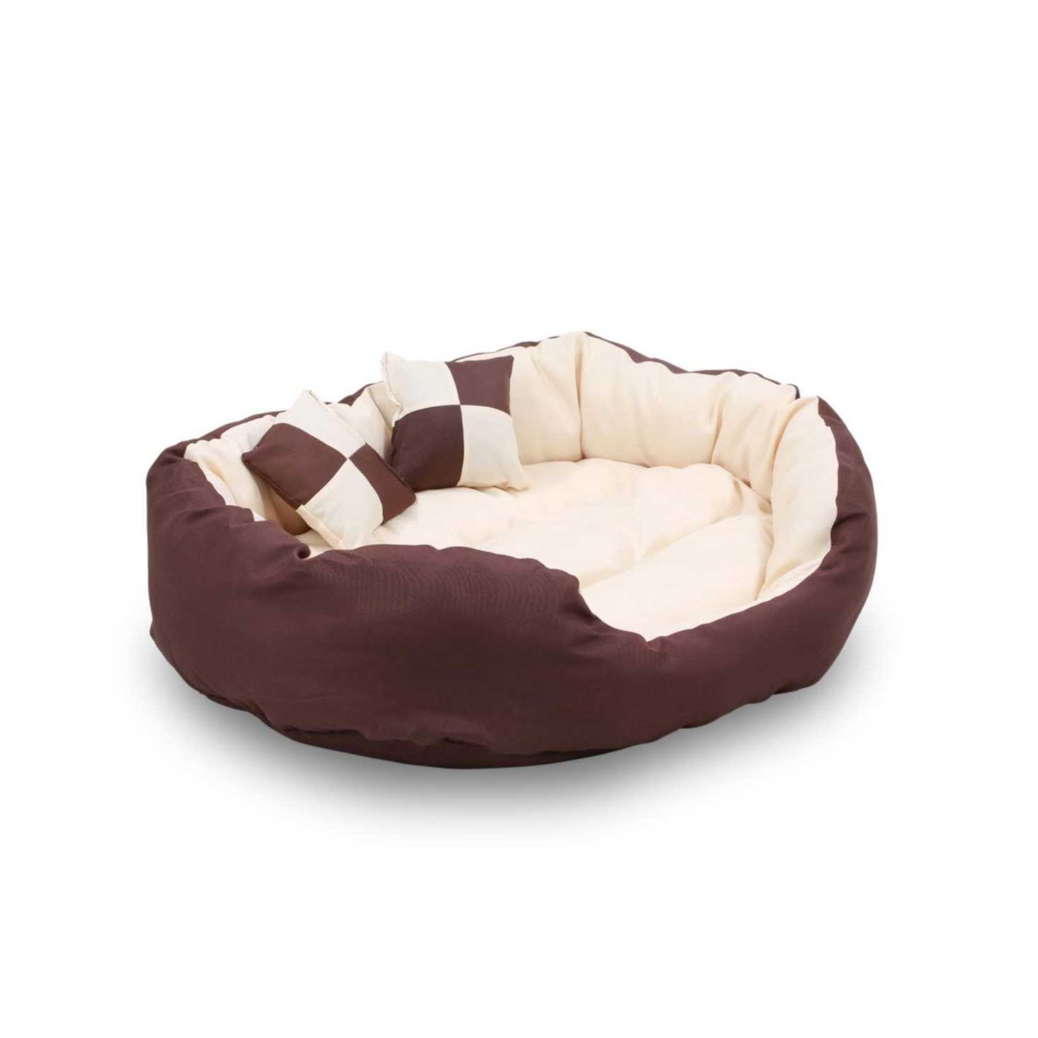 Happycare Textiles Durable Oval Bolster Cat Dog Bed - Healthber