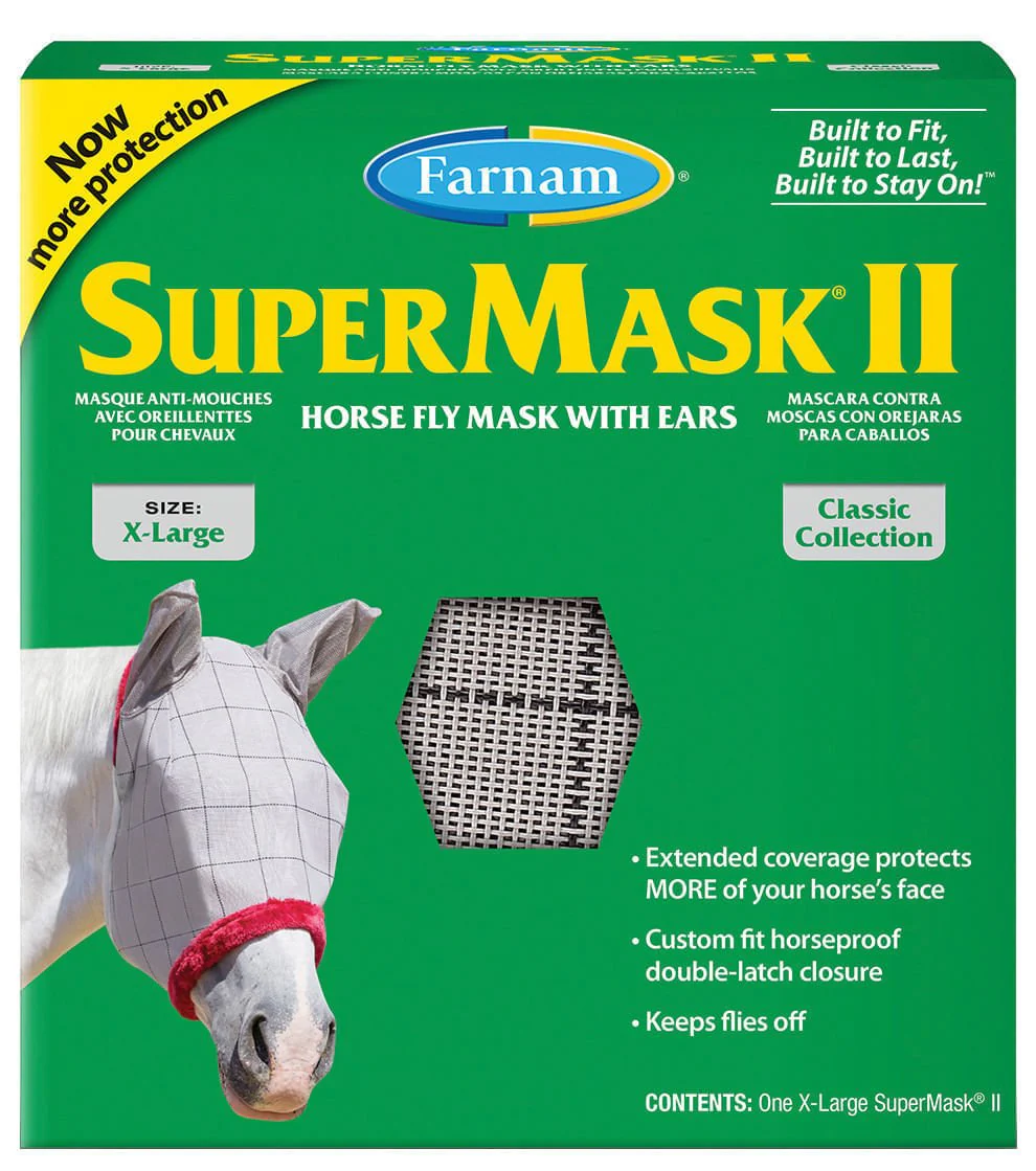 SuperMask II Classic Fly Mask with Ears, XL - Healthber