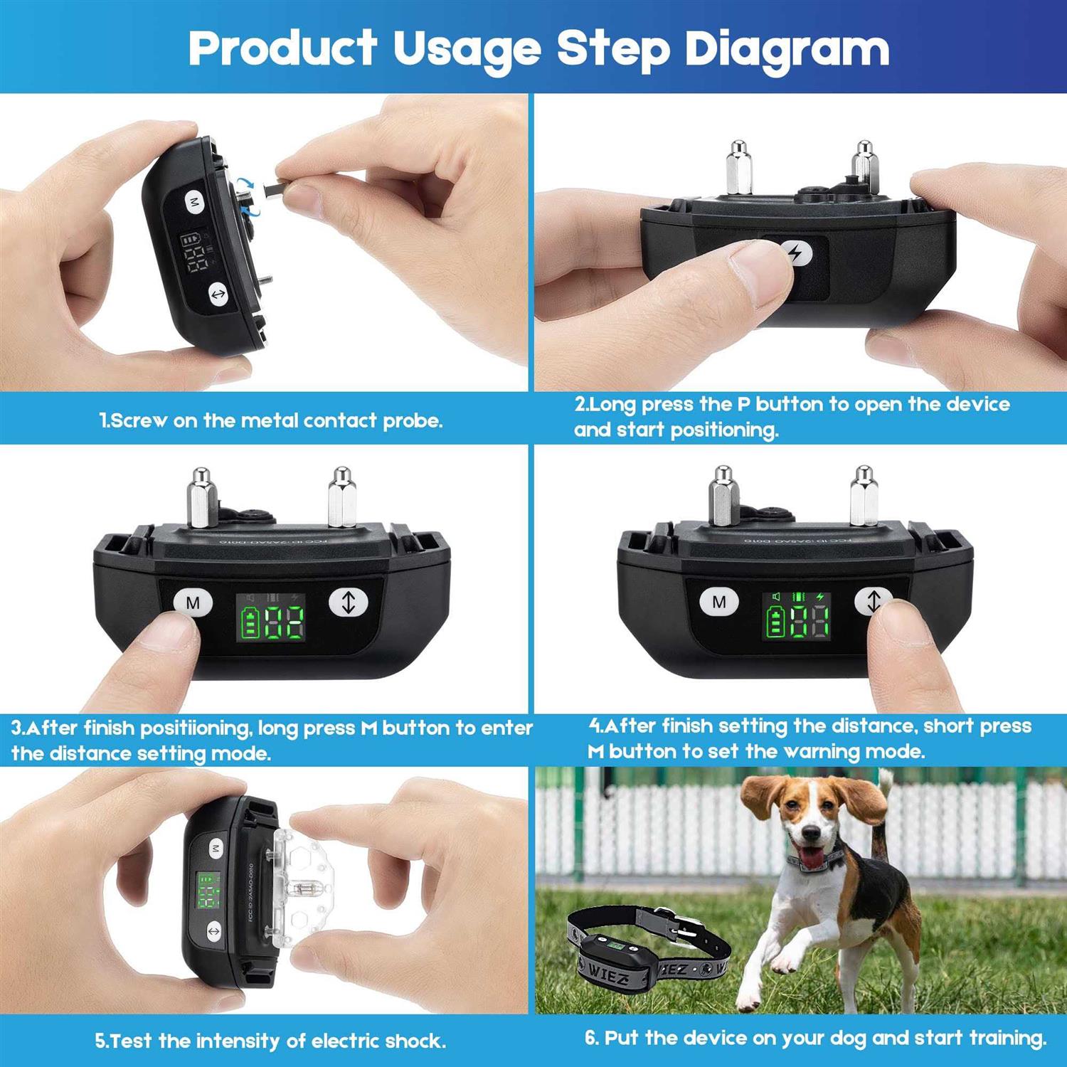 GPS Wireless Dog Fence Electric Dog Collar Fence Range 65-3281ft - Healthber
