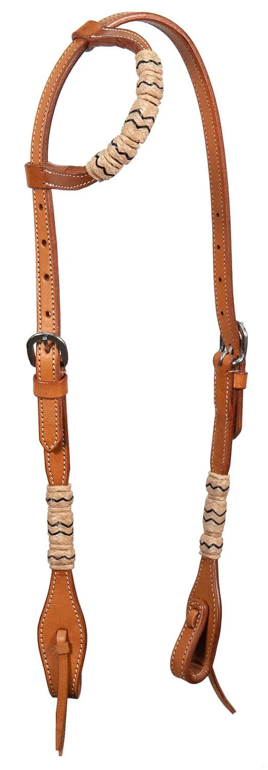 Buffalo Leather Braided Rawhide One Ear Headstall, Full - Healthber