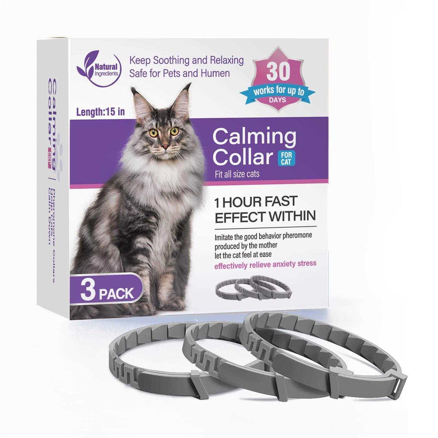 Tcllka 3 Pack Calming Collar Efficient Relieve Reduce Anxiety Stress Pheromones Calm Relaxing Comfortable Breakaway - Healthber