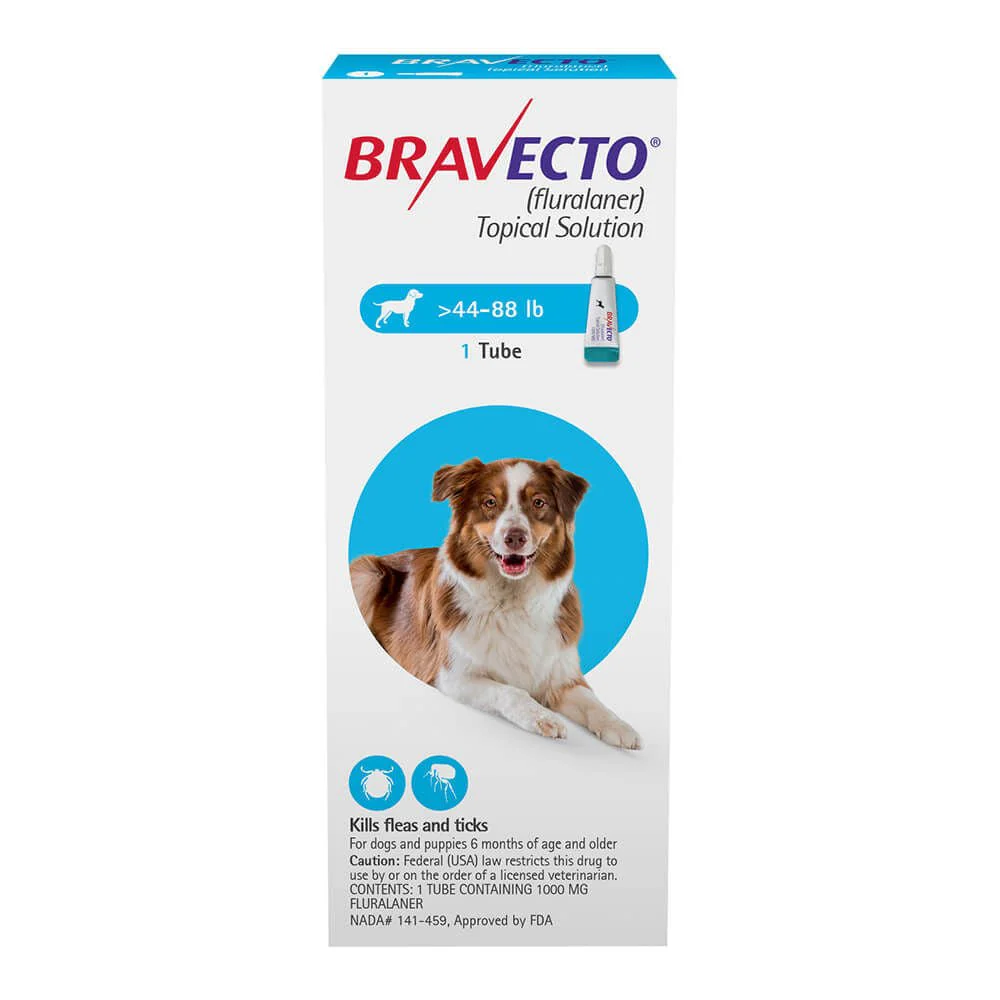 Bravecto (fluralaner topical solution) Flea & Tick 12-Week Topical for Dogs - Healthber