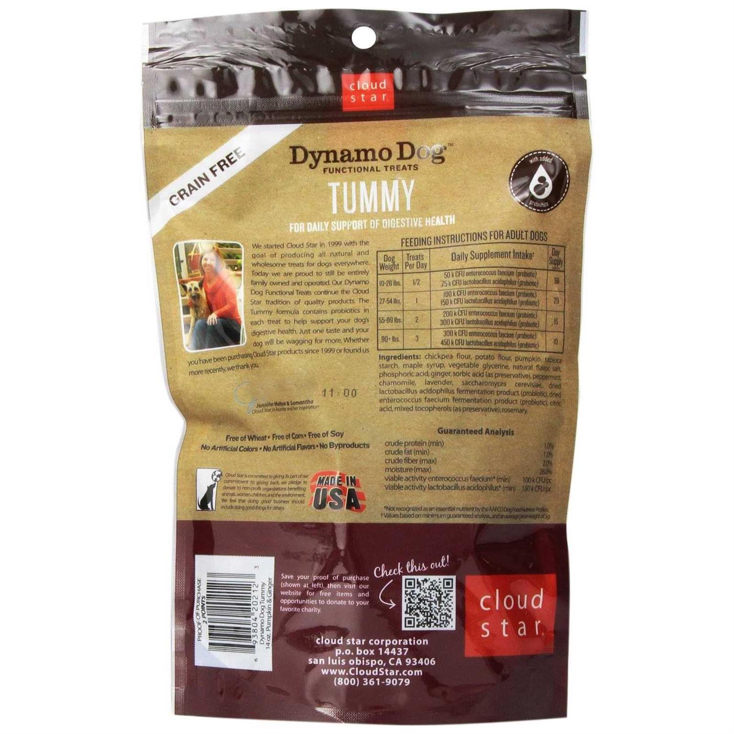 Cloud Star Dynamo Dog Pumpkin & Ginger Tummy Treats - Healthber