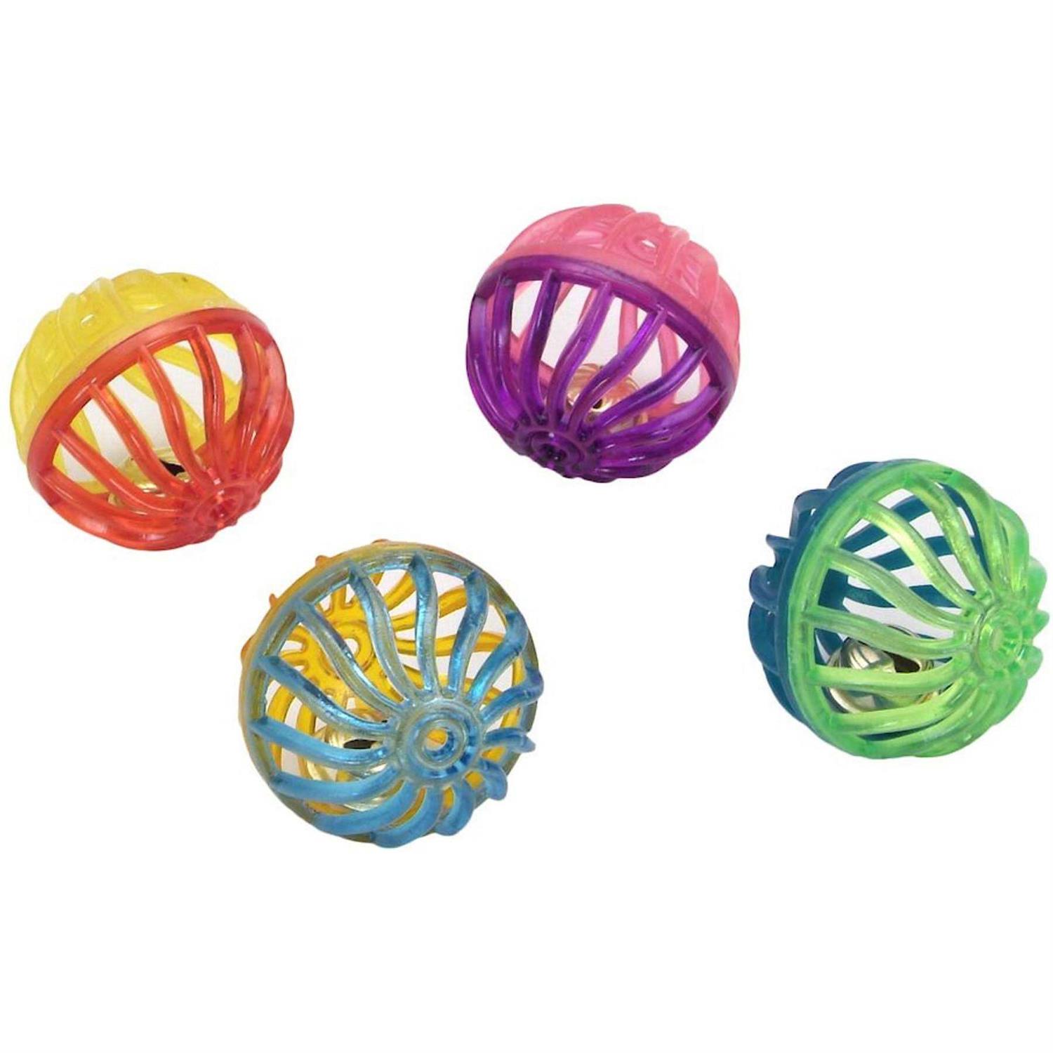 Turbo Rascals 1.5 inch Assorted Lattice Balls Cat Toys 4/Pkg - Healthber