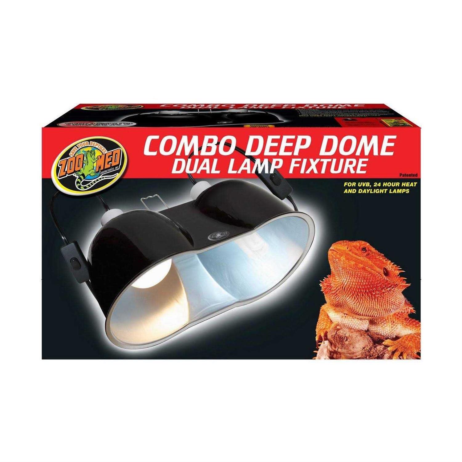 Zoo Med Combo Deep Dome Dual Lamp Fixture - Healthber