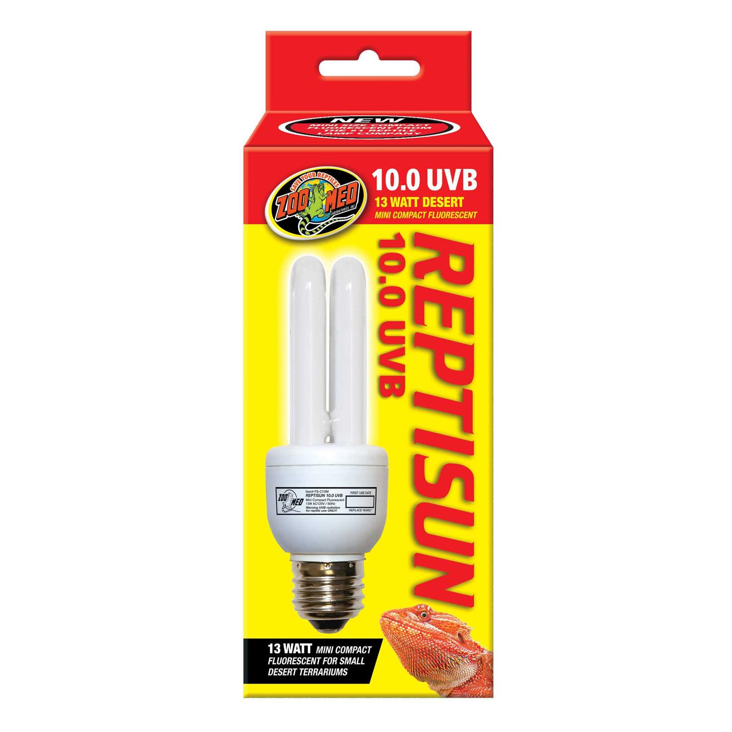 Zoo Med ReptiSun 10.0 Mini Compact Fluorescent UVB Bulb - Healthber