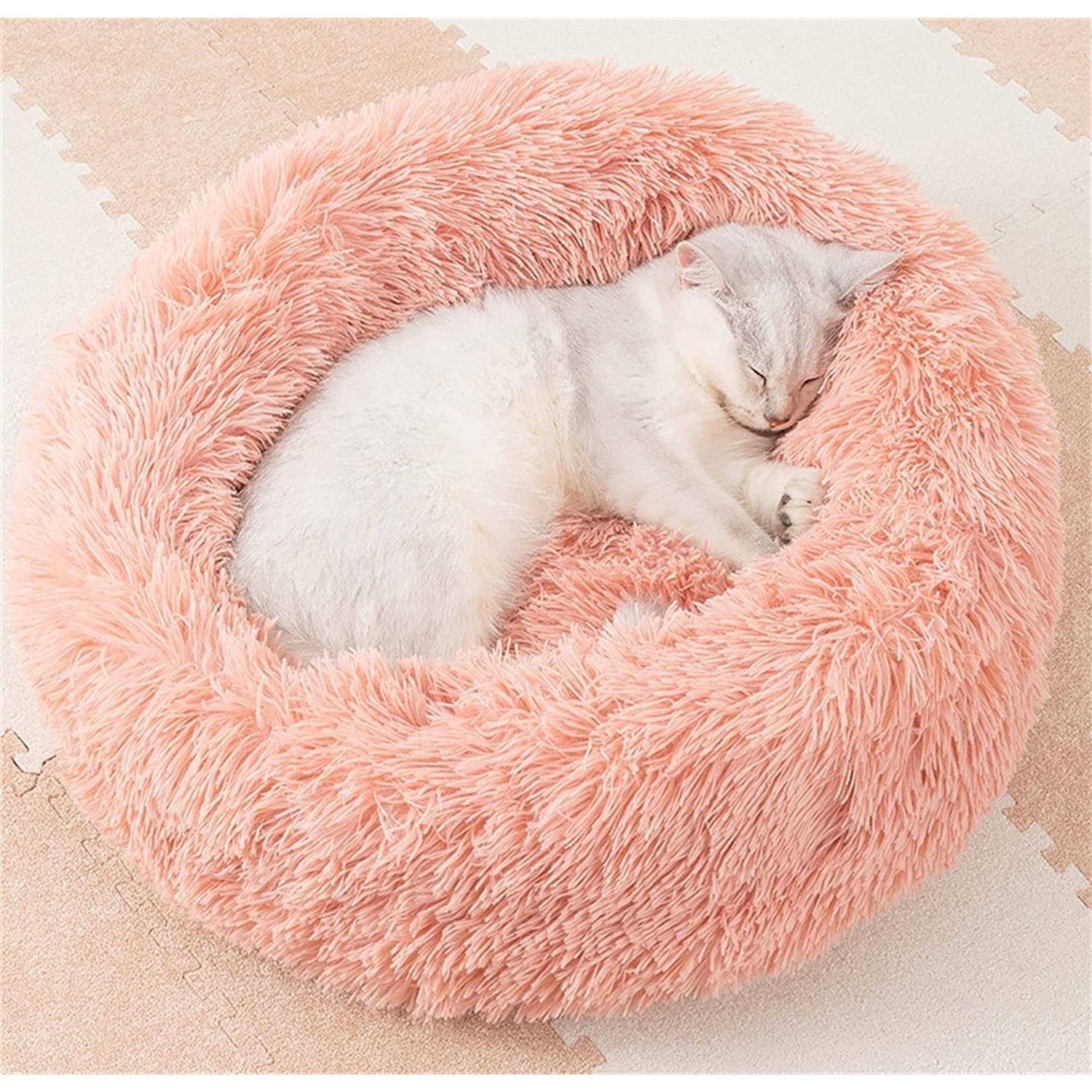 Gavenia Washable Donut Cat and Dog Bed,Soft Plush Pet Cushion,Waterproof Bottom - Healthber