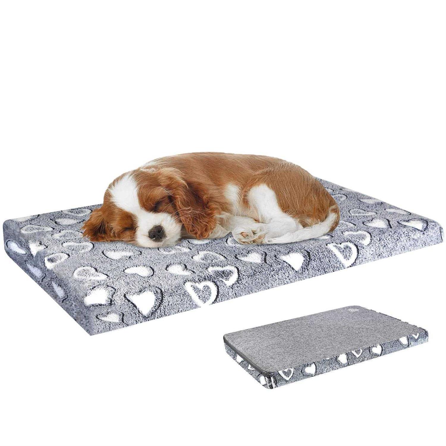 VANKEAN Dog Crate Mat Reversible Cool and Warm, Stylish Dog Bed for Crate with Waterproof Inner Linings and Removable Machine Washable Cover - Healthber