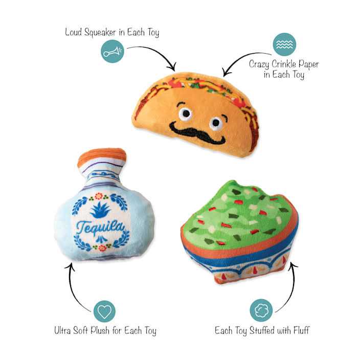 Petshop by Fringe Studio Taco Tuesday Dog Toy Set - Healthber