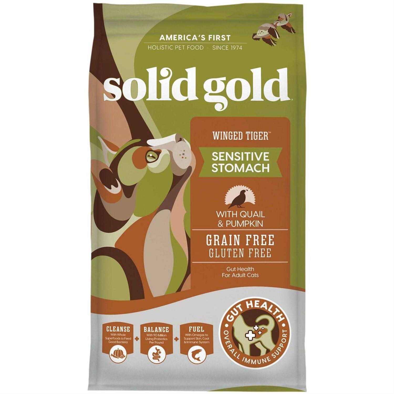 Solid Gold Winged Tiger Quail & Pumpkin Adult Dry Cat Food - Healthber