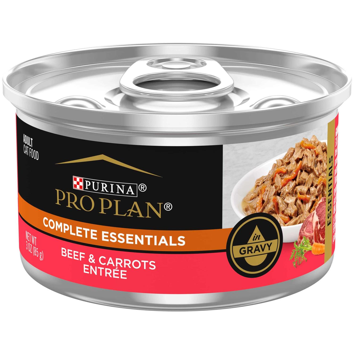Purina Pro Plan Beef & Carrots Entree in Gravy Canned Cat Food - Healthber