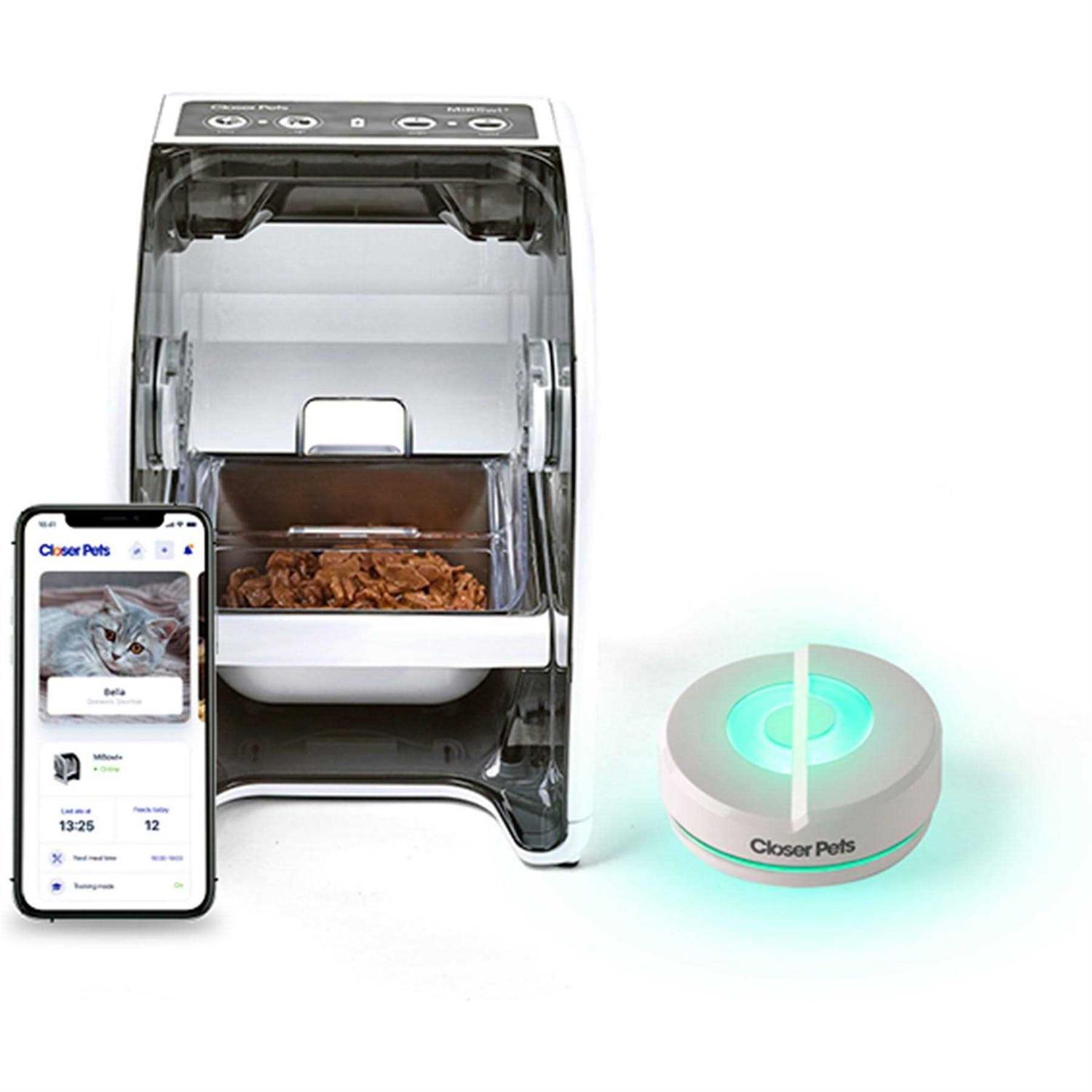 Closer Pets MiBowl + MiHub + Smart Microchip Automatic Small Dog & Cat Feeder - Healthber