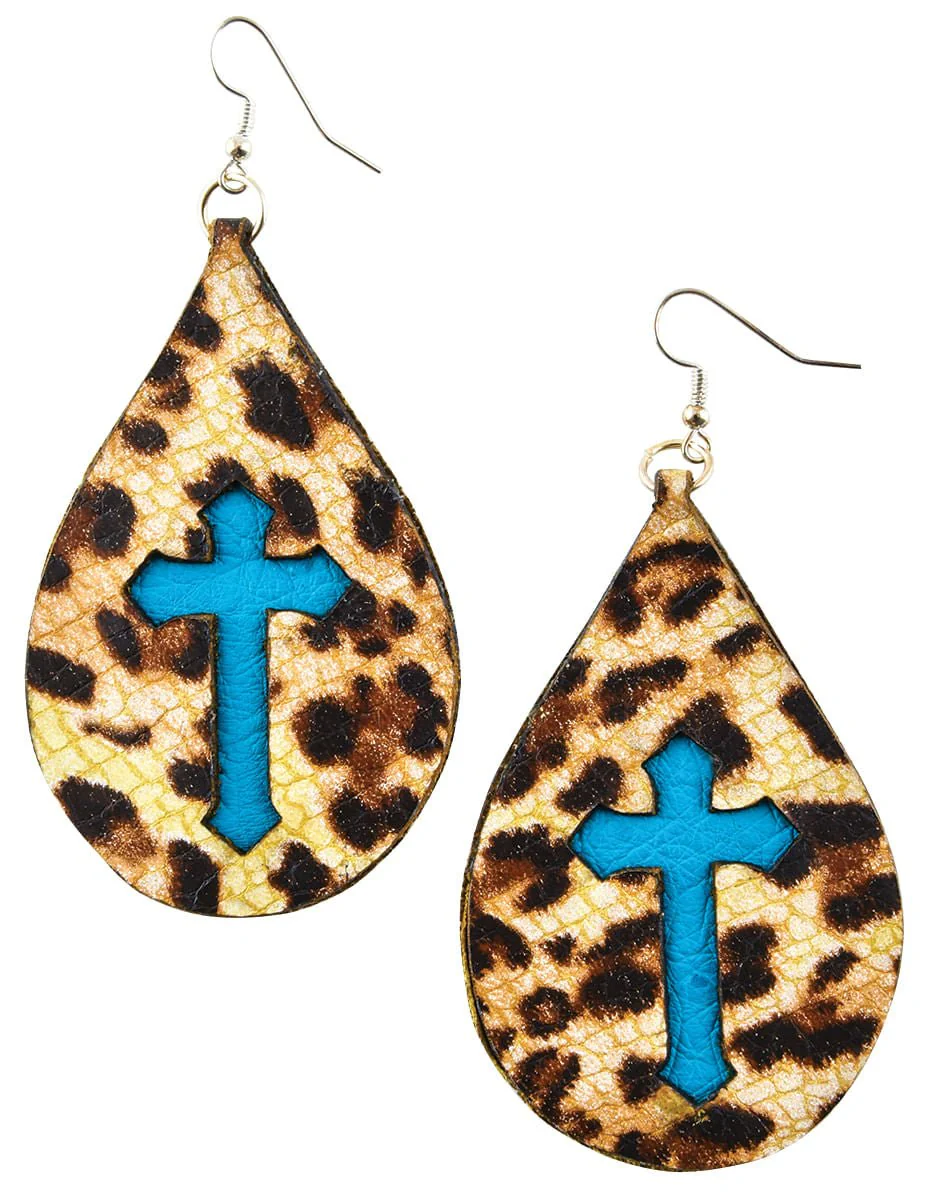 San Saba Cross Teardrop Earrings - Healthber