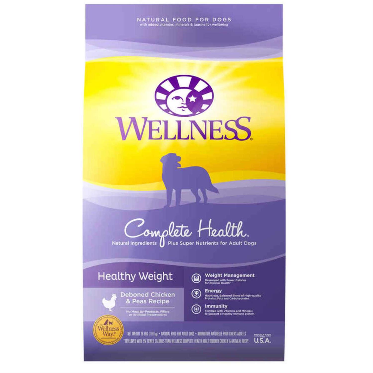 Wellness Complete Health Healthy Weight Chicken Peas Recipe Dry Dog Food - Healthber