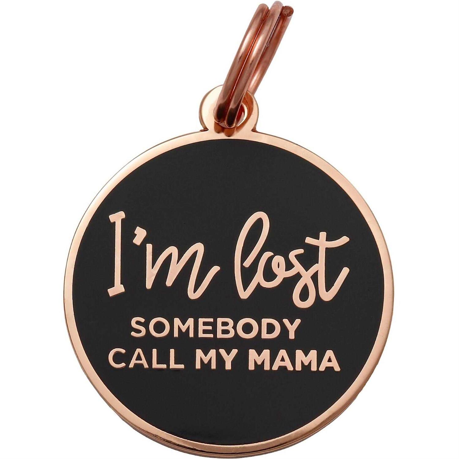 Two Tails Pet Company Rose Gold & Navy I’m Lost Mama Pet ID Tag - Healthber
