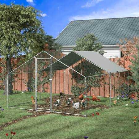 Toetol Extra Large Metal Chicken Coop Walking Poultry Cage Hen Run House Rabbits Habitat Cage Spire Shaped Coops with Waterproof and Anti-Ultraviolet - Healthber