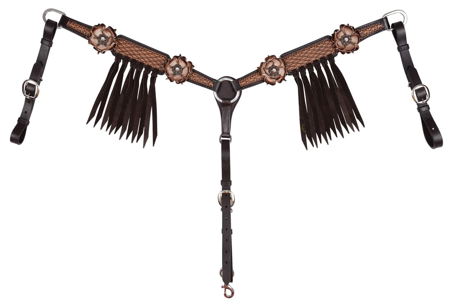 Circle Y Dusty Rose Vintage Breast Collar, Full - Healthber