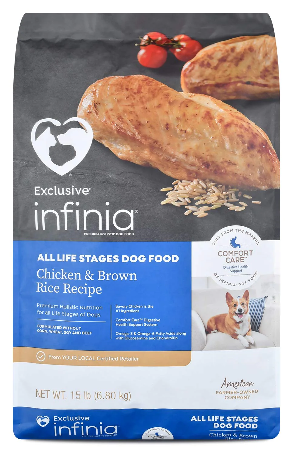 Infinia Chicken & Brown Rice Dog Food - Healthber