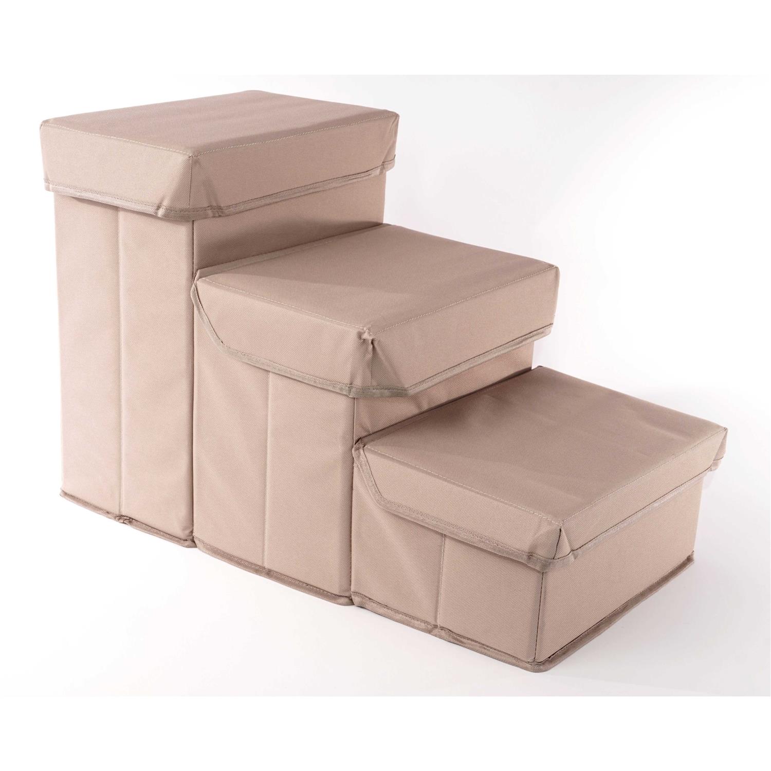 Precious Tails Padded 3 Step Pet Storage Foldable Steps - Healthber